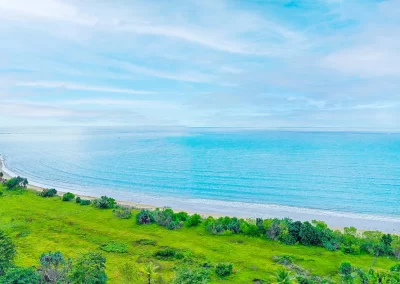 Overhead view of the beachfront and sea of Tagolango 2